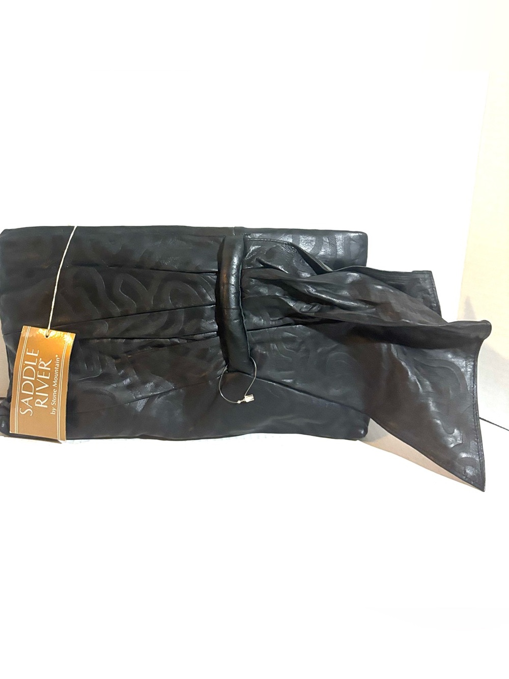 Saddle River Black Leather clutch